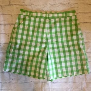 NWOT Lilly Pulitzer Plaid shorts green 10 White